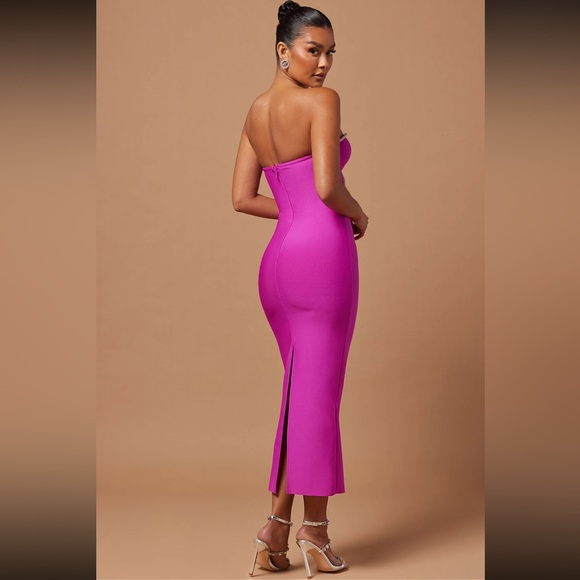 Fashion Nova - Nova Luxe magenta midi bandage dress. Size XS. Worn once. - Picture 3 of 9
